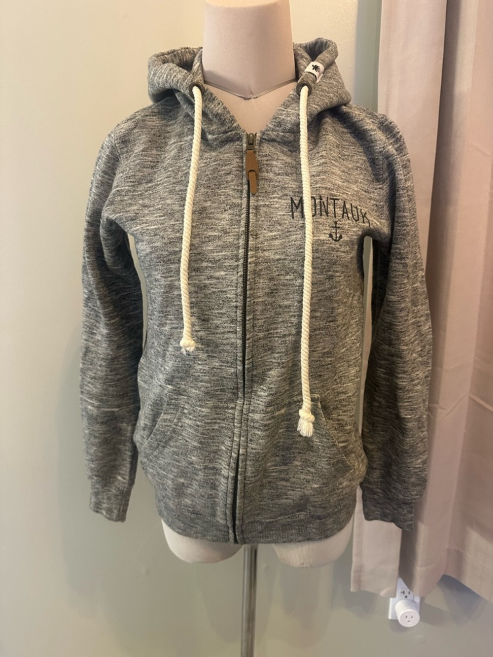Born Heather Gray Hoodie with Pink Label Accent